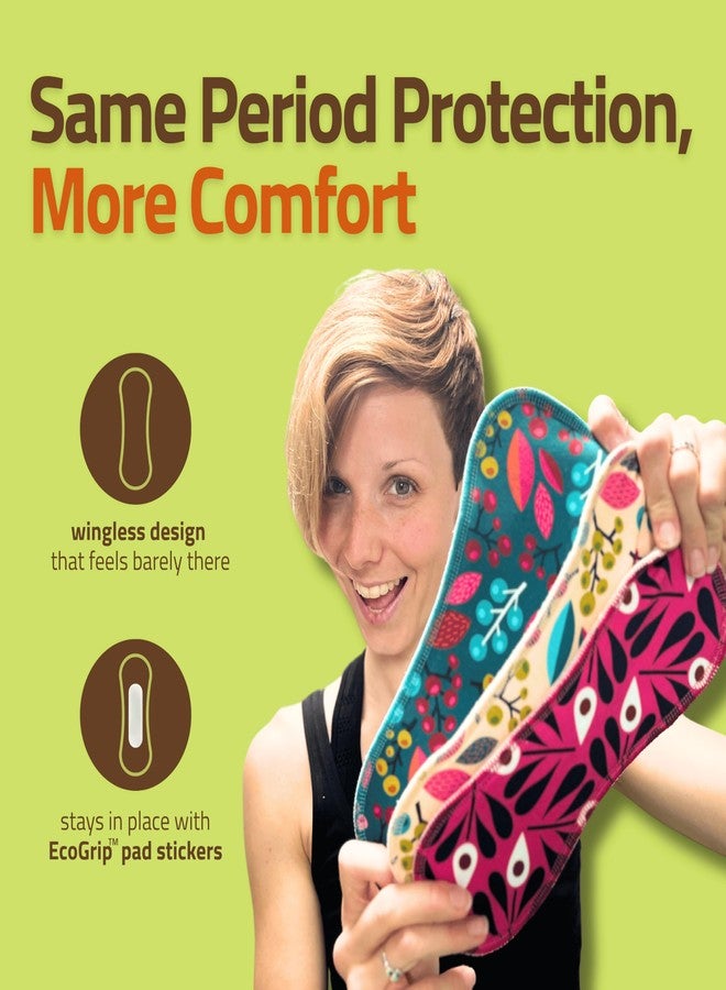 Natissy Wingless Reusable Period Pads with Adhesive Sticker for Light Flow (S+M, 6-Pack) – High-Temp Washable Organic Cotton Cloth Pads for Women – Stay-Put & Comfortable Reusable Napkins – Made in EU - Image 5